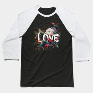 Love in Floral 5 Baseball T-Shirt